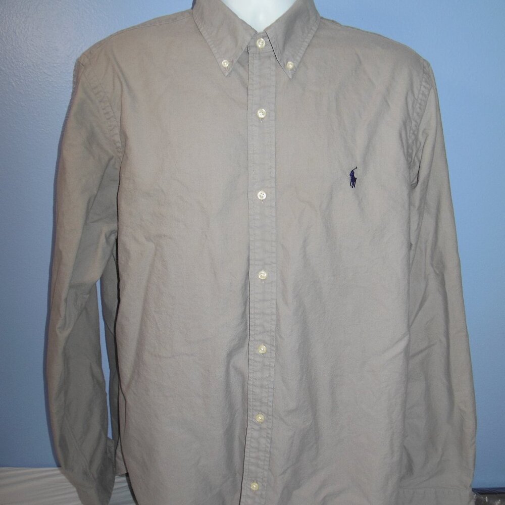 Men Ralph Lauren Classic Fit Gray Long Sleeve Button Shirt XL